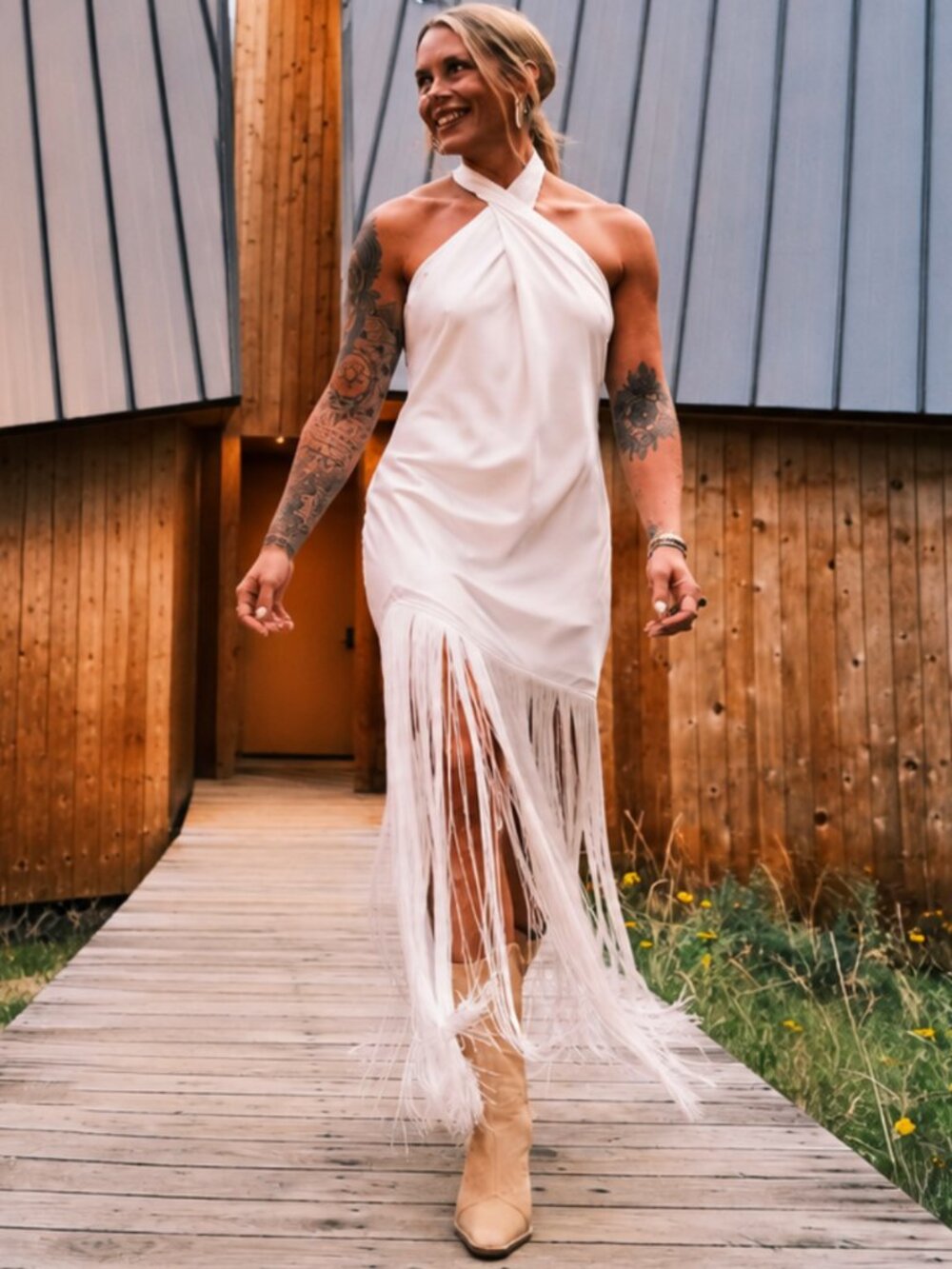Show Me Your Mumu | Jasmine Fringe Dress, White